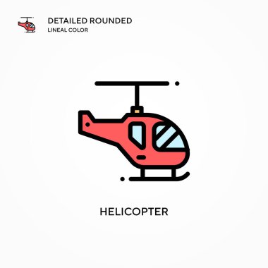 Helikopter vektör simgesi. Modern vektör illüstrasyon kavramları. Düzenlemesi ve kişiselleştirmesi kolay.