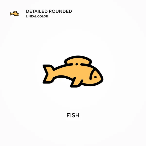 Icono Vector Pescado Conceptos Modernos Ilustración Vectorial Fácil Editar Personalizar — Archivo Imágenes Vectoriales