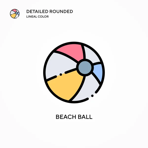 Beach Ball Vector Icon Modern Vector Illustration Concepts Easy Edit — Stock Vector