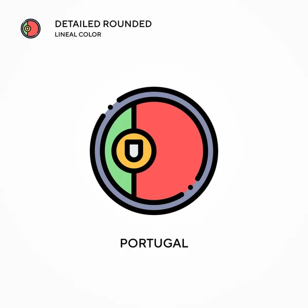 Portugal Vector Icono Conceptos Modernos Ilustración Vectorial Fácil Editar Personalizar — Archivo Imágenes Vectoriales