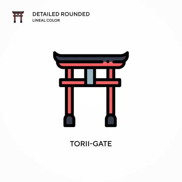 Icono Vectorial Torii Gate Conceptos Modernos Ilustración Vectorial Fácil Editar — Archivo Imágenes Vectoriales