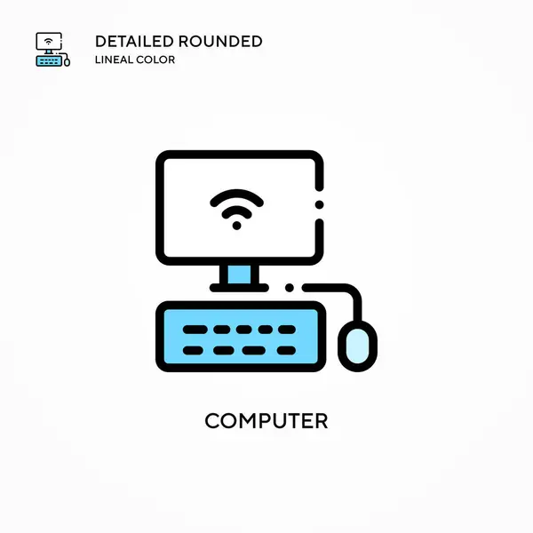 Icono Vector Informático Conceptos Modernos Ilustración Vectorial Fácil Editar Personalizar — Archivo Imágenes Vectoriales