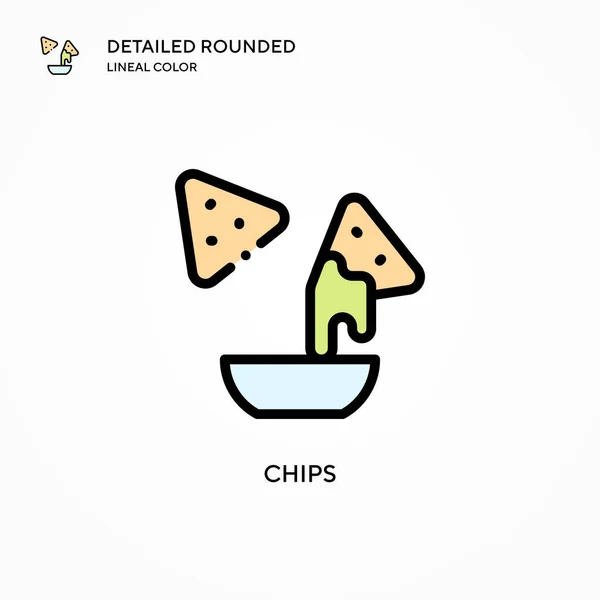 Chips Vector Icono Conceptos Modernos Ilustración Vectorial Fácil Editar Personalizar — Archivo Imágenes Vectoriales