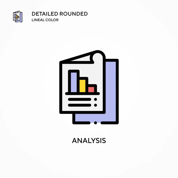 Analiz Vektör Simgesi Modern Vektör Illüstrasyon Kavramları Düzenlemesi Kişiselleştirmesi Kolay — Stok Vektör