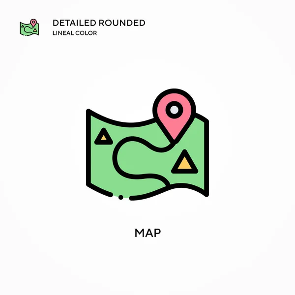 Map Vector Icon Modern Vector Illustration Concepts Easy Edit Customize — Stock Vector