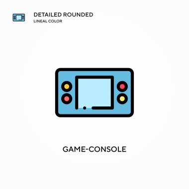 Oyun konsolu vektör simgesi. Modern vektör illüstrasyon kavramları. Düzenlemesi ve kişiselleştirmesi kolay.