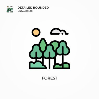 Orman vektör simgesi. Modern vektör illüstrasyon kavramları. Düzenlemesi ve kişiselleştirmesi kolay.