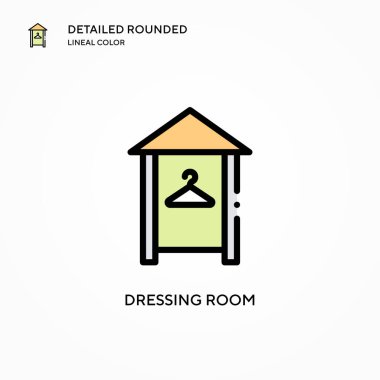Soyunma odası vektör simgesi. Modern vektör illüstrasyon kavramları. Düzenlemesi ve kişiselleştirmesi kolay.