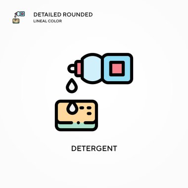 Deterjan vektör simgesi. Modern vektör illüstrasyon kavramları. Düzenlemesi ve kişiselleştirmesi kolay.
