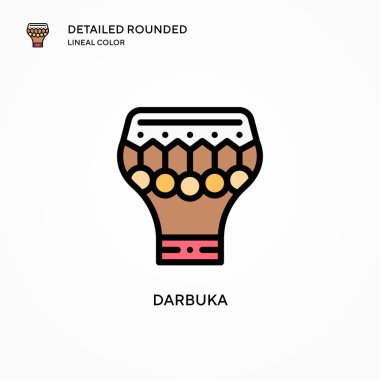 Darbuka vektör simgesi. Modern vektör illüstrasyon kavramları. Düzenlemesi ve kişiselleştirmesi kolay.