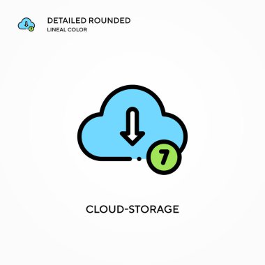 Bulut depolama vektör simgesi. Modern vektör illüstrasyon kavramları. Düzenlemesi ve kişiselleştirmesi kolay.