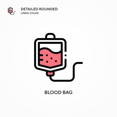 Kan torbası vektör simgesi. Modern vektör illüstrasyon kavramları. Düzenlemesi ve kişiselleştirmesi kolay.