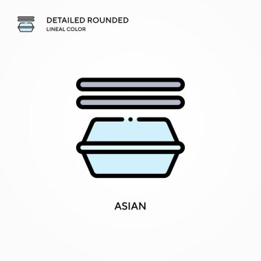 Asya vektör simgesi. Modern vektör illüstrasyon kavramları. Düzenlemesi ve kişiselleştirmesi kolay.
