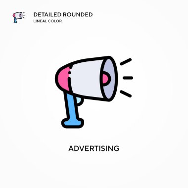 Reklam vektörü simgesi. Modern vektör illüstrasyon kavramları. Düzenlemesi ve kişiselleştirmesi kolay.