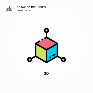 3d vektör simgesi. Modern vektör illüstrasyon kavramları. Düzenlemesi ve kişiselleştirmesi kolay.