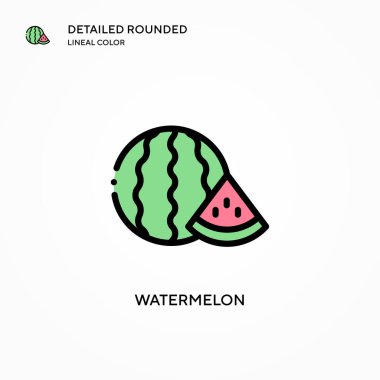 Karpuz vektör simgesi. Modern vektör illüstrasyon kavramları. Düzenlemesi ve kişiselleştirmesi kolay.