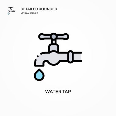 Su musluğu vektör simgesi. Modern vektör illüstrasyon kavramları. Düzenlemesi ve kişiselleştirmesi kolay.