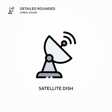 Uydu anten vektör simgesi. Modern vektör illüstrasyon kavramları. Düzenlemesi ve kişiselleştirmesi kolay.