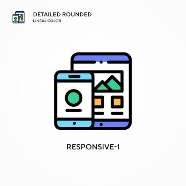 Tepki-1 vektör simgesi. Modern vektör illüstrasyon kavramları. Düzenlemesi ve kişiselleştirmesi kolay.