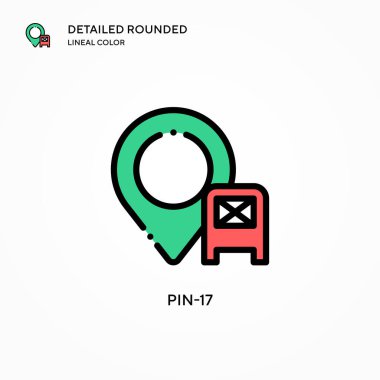 Pin-17 vektör simgesi. Modern vektör illüstrasyon kavramları. Düzenlemesi ve kişiselleştirmesi kolay.
