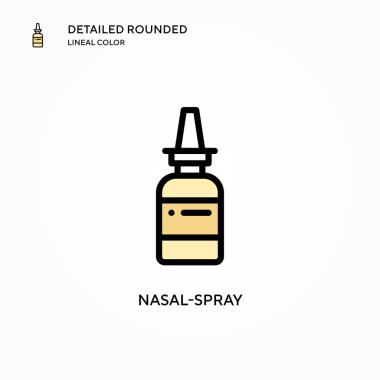 Burun spreyi vektör simgesi. Modern vektör illüstrasyon kavramları. Düzenlemesi ve kişiselleştirmesi kolay.
