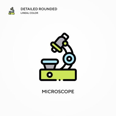 Mikroskop vektör simgesi. Modern vektör illüstrasyon kavramları. Düzenlemesi ve kişiselleştirmesi kolay.