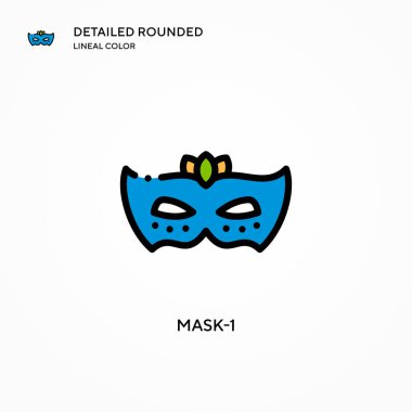 Maske-1 vektör simgesi. Modern vektör illüstrasyon kavramları. Düzenlemesi ve kişiselleştirmesi kolay.