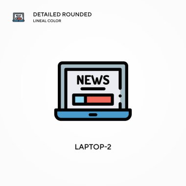 Laptop-2 vektör simgesi. Modern vektör illüstrasyon kavramları. Düzenlemesi ve kişiselleştirmesi kolay.
