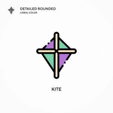 Uçurtma vektör simgesi. Modern vektör illüstrasyon kavramları. Düzenlemesi ve kişiselleştirmesi kolay.