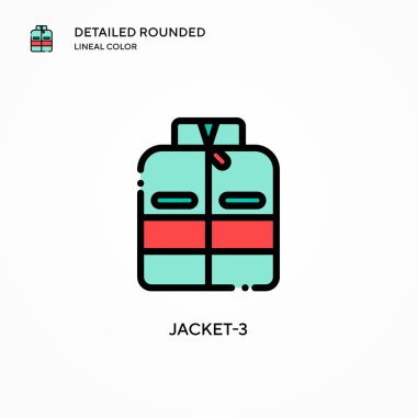 Ceket-3 vektör simgesi. Modern vektör illüstrasyon kavramları. Düzenlemesi ve kişiselleştirmesi kolay.