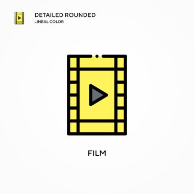 Film vektör simgesi. Modern vektör illüstrasyon kavramları. Düzenlemesi ve kişiselleştirmesi kolay.
