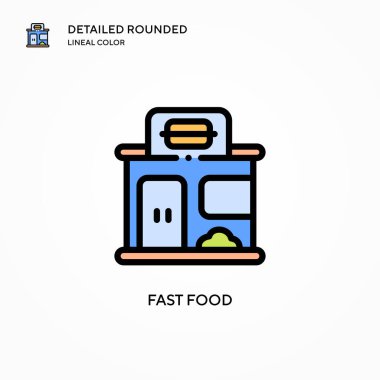 Fast food vektör simgesi. Modern vektör illüstrasyon kavramları. Düzenlemesi ve kişiselleştirmesi kolay.