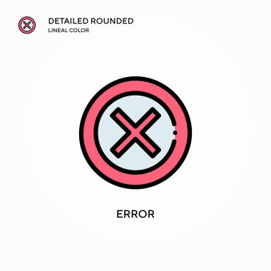 Hata vektörü simgesi. Modern vektör illüstrasyon kavramları. Düzenlemesi ve kişiselleştirmesi kolay.