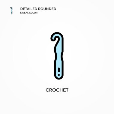 Tığ işi vektör simgesi. Modern vektör illüstrasyon kavramları. Düzenlemesi ve kişiselleştirmesi kolay.