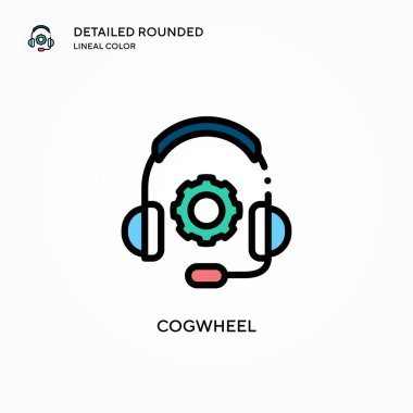 Çarklı vektör simgesi. Modern vektör illüstrasyon kavramları. Düzenlemesi ve kişiselleştirmesi kolay.