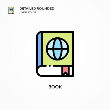 Kitap vektör simgesi. Modern vektör illüstrasyon kavramları. Düzenlemesi ve kişiselleştirmesi kolay.