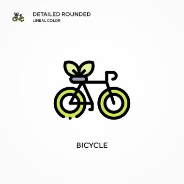 Bisiklet vektör simgesi. Modern vektör illüstrasyon kavramları. Düzenlemesi ve kişiselleştirmesi kolay.