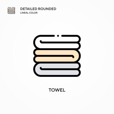 Havlu vektör simgesi. Modern vektör illüstrasyon kavramları. Düzenlemesi ve kişiselleştirmesi kolay.