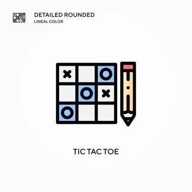 Tic tac toe vektör simgesi. Modern vektör illüstrasyon kavramları. Düzenlemesi ve kişiselleştirmesi kolay.
