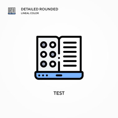 Test vektör simgesi. Modern vektör illüstrasyon kavramları. Düzenlemesi ve kişiselleştirmesi kolay.