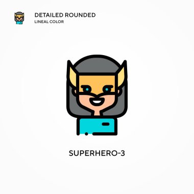 Süper kahraman-3 vektör simgesi. Modern vektör illüstrasyon kavramları. Düzenlemesi ve kişiselleştirmesi kolay.