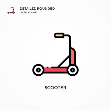 Scooter vektör simgesi. Modern vektör illüstrasyon kavramları. Düzenlemesi ve kişiselleştirmesi kolay.