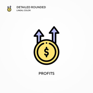 Kâr vektör simgesi. Modern vektör illüstrasyon kavramları. Düzenlemesi ve kişiselleştirmesi kolay.