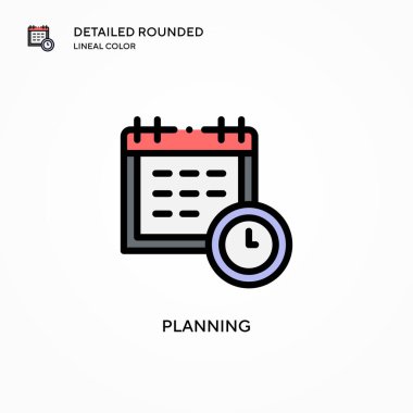 Vektör simgesi planlanıyor. Modern vektör illüstrasyon kavramları. Düzenlemesi ve kişiselleştirmesi kolay.