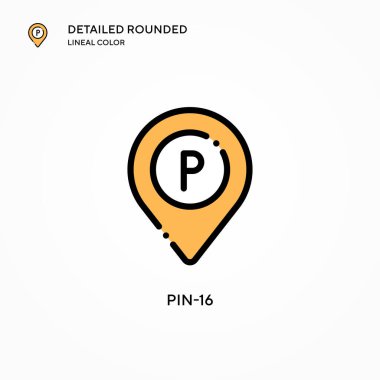 Pin-16 vektör simgesi. Modern vektör illüstrasyon kavramları. Düzenlemesi ve kişiselleştirmesi kolay.