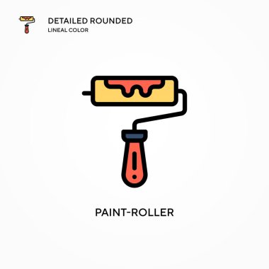 Boya silindirli vektör simgesi. Modern vektör illüstrasyon kavramları. Düzenlemesi ve kişiselleştirmesi kolay.