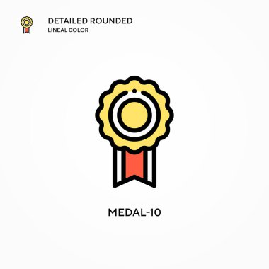 Madalya-10 vektör simgesi. Modern vektör illüstrasyon kavramları. Düzenlemesi ve kişiselleştirmesi kolay.