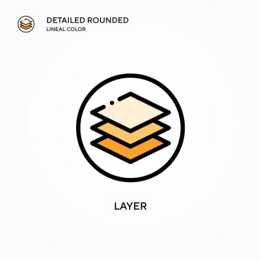 Katman vektör simgesi. Modern vektör illüstrasyon kavramları. Düzenlemesi ve kişiselleştirmesi kolay.