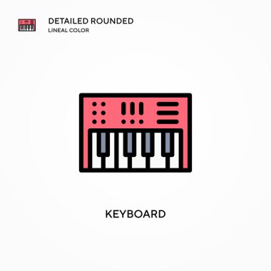 Klavye vektör simgesi. Modern vektör illüstrasyon kavramları. Düzenlemesi ve kişiselleştirmesi kolay.