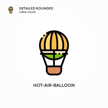 Sıcak hava balonu vektör simgesi. Modern vektör illüstrasyon kavramları. Düzenlemesi ve kişiselleştirmesi kolay.